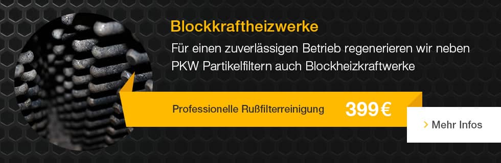 Rußpartikelfilter Reinigung für Blockheizkraftwerke