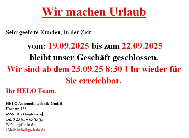 Urlaubsankündigung
